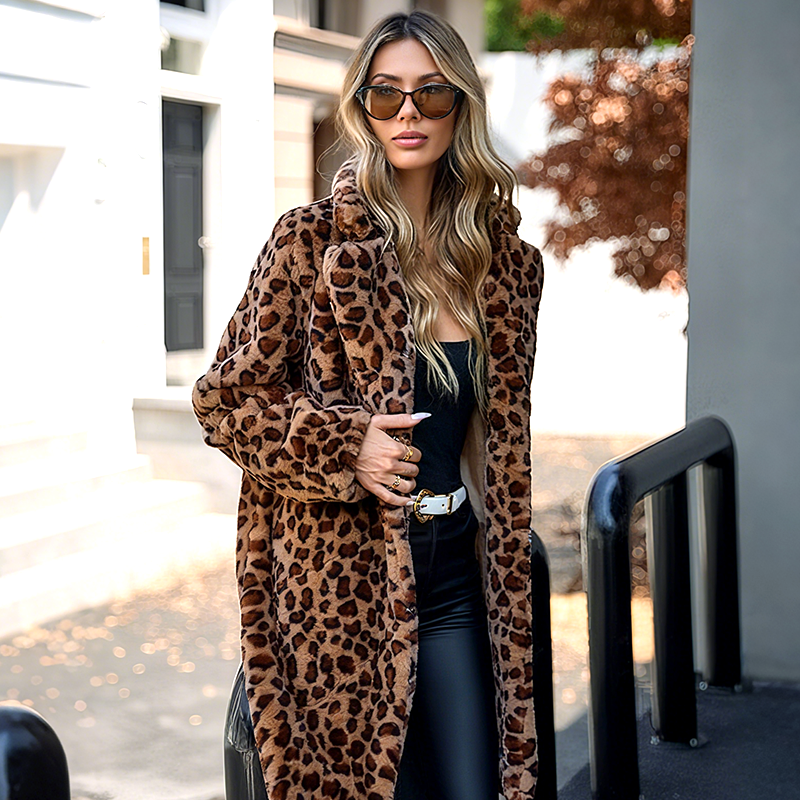💖Women's Leopard Print Mid-Length Jacket