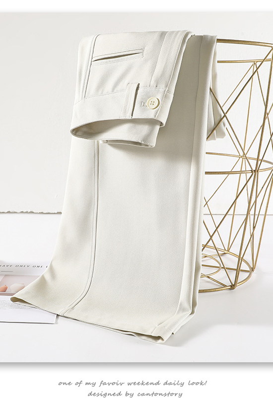 Women’s High-Waist Wide-Leg Trousers – Draped Straight-Leg Suit Pants (Spring/Summer 2025)
