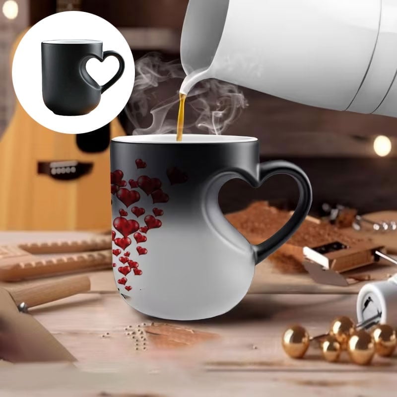 🔥Buy More Save More💖Heart-shaped Color-changing Ceramic Mug🎁
