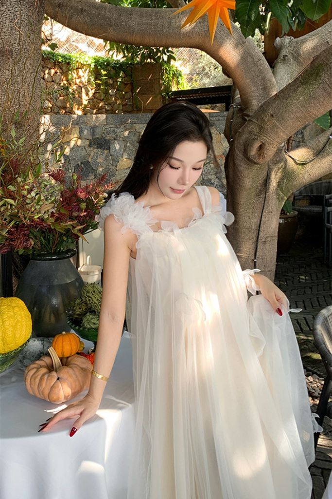 Boho Bride Spaghetti Strap Wedding Dress – Fairy Tulle Engagement & Photoshoot Gown