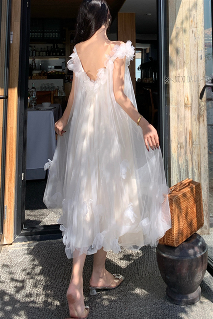 Boho Bride Spaghetti Strap Wedding Dress – Fairy Tulle Engagement & Photoshoot Gown