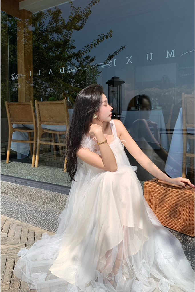 Boho Bride Spaghetti Strap Wedding Dress – Fairy Tulle Engagement & Photoshoot Gown