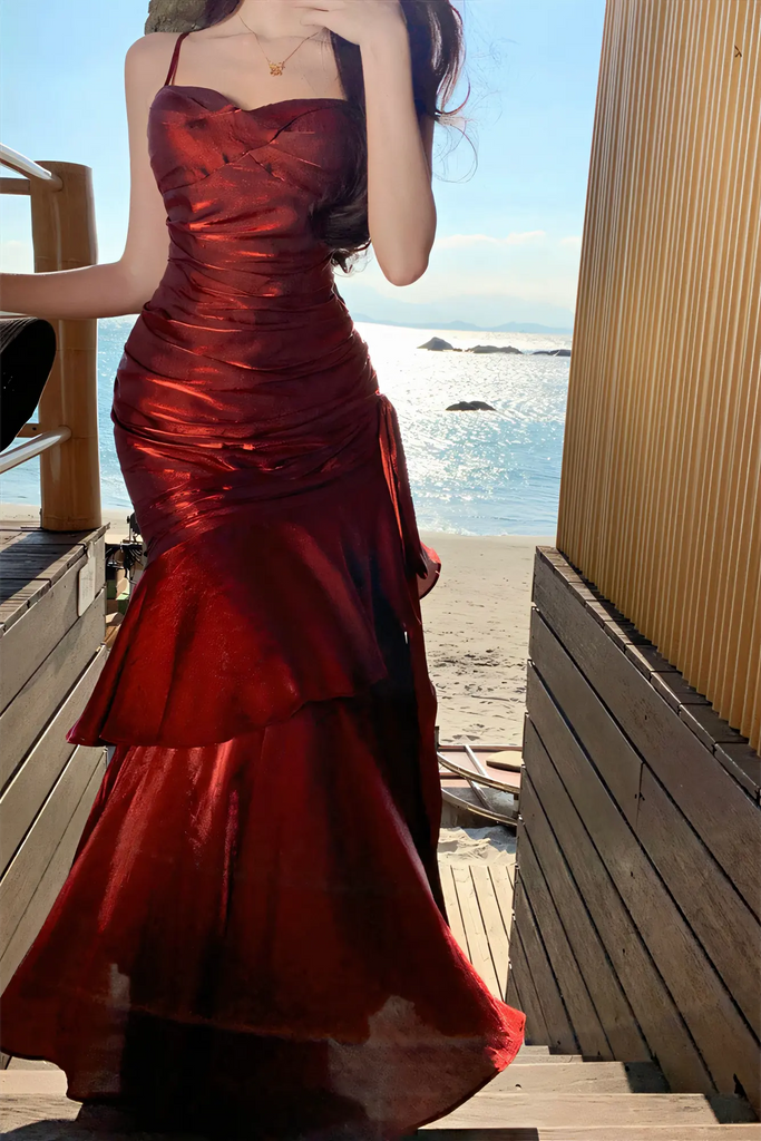 Shimmering Blue Mermaid Maxi Dress – Elegant Birthday & Evening Party Gown