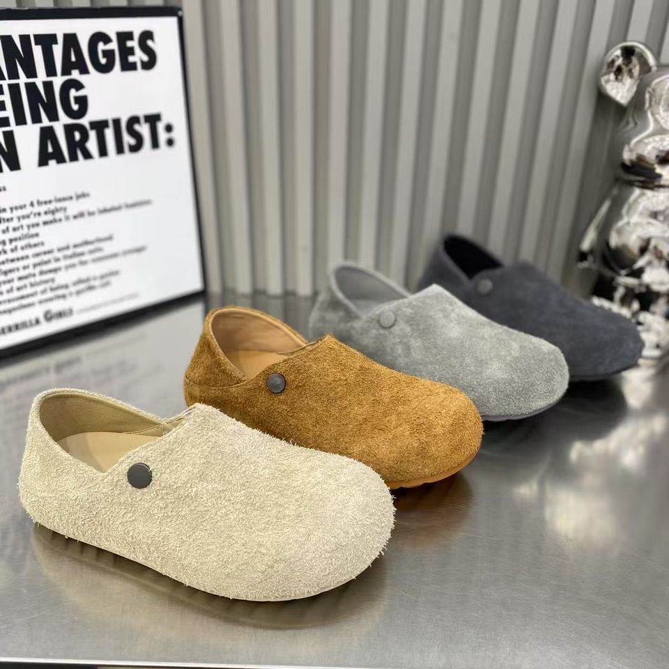 Women’s Birken-Style Loafers – Slip-On Two-Way Suede Casual Shoes