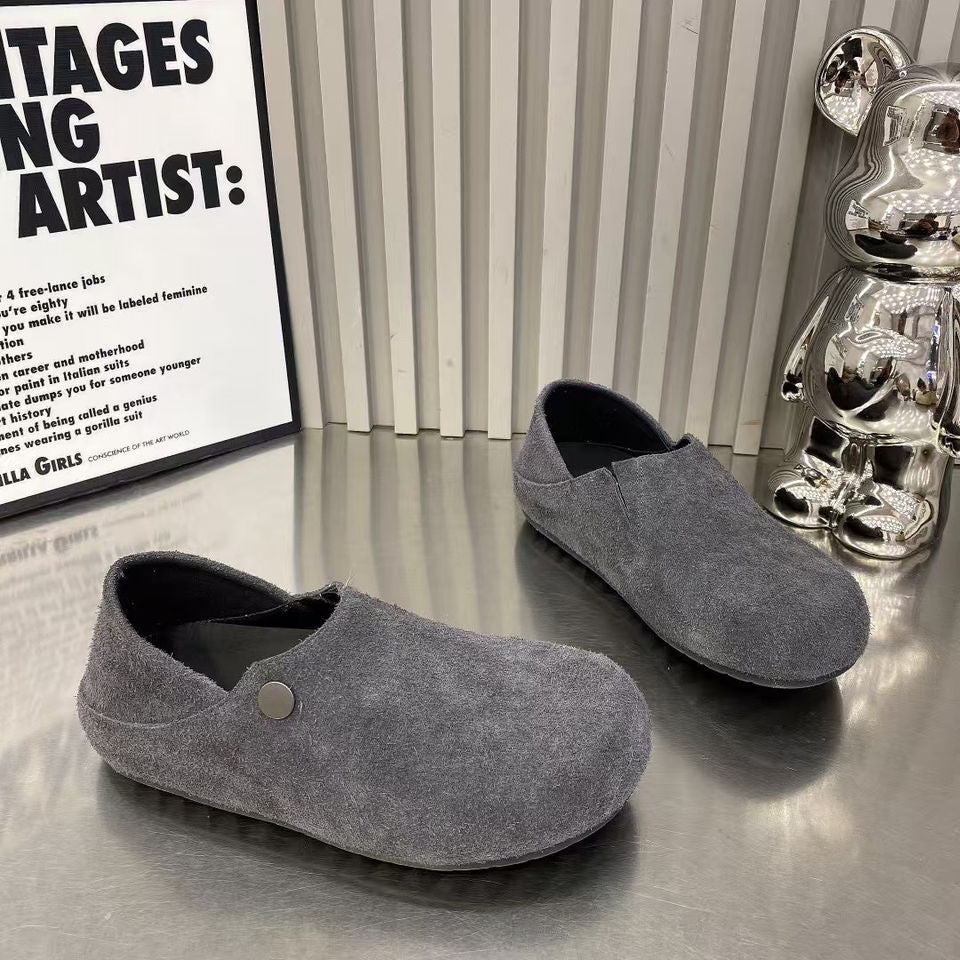 Women’s Birken-Style Loafers – Slip-On Two-Way Suede Casual Shoes