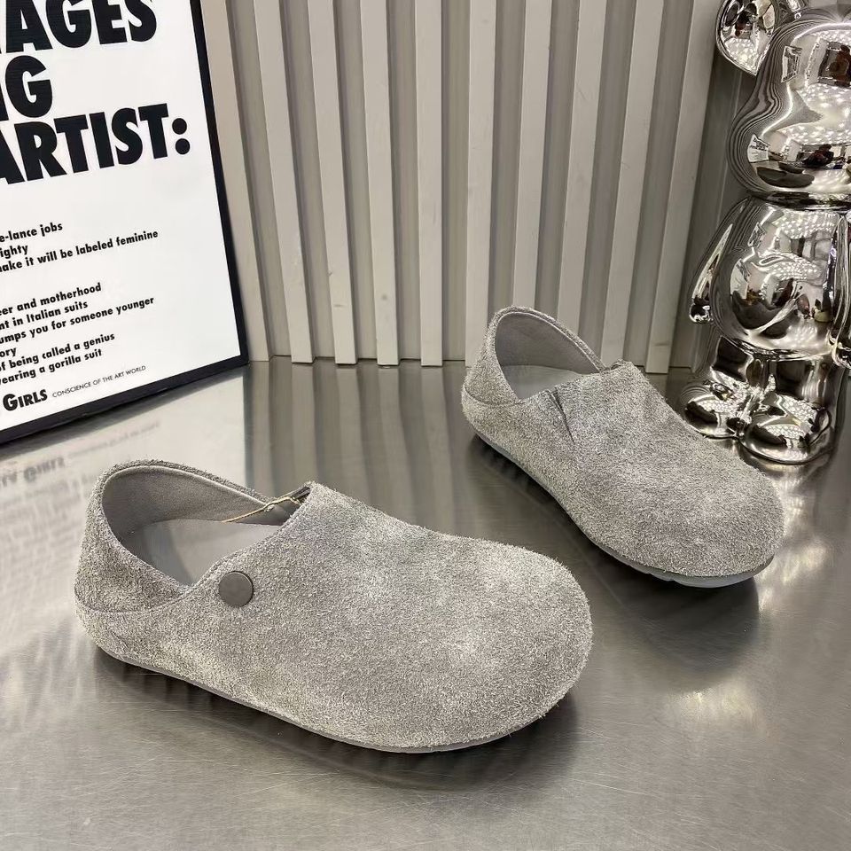 Women’s Birken-Style Loafers – Slip-On Two-Way Suede Casual Shoes