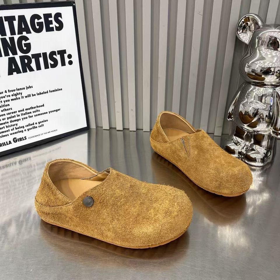 Women’s Birken-Style Loafers – Slip-On Two-Way Suede Casual Shoes