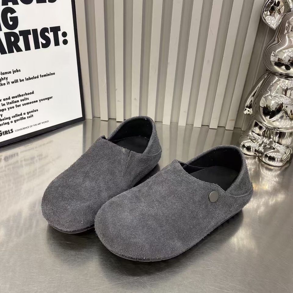 Women’s Birken-Style Loafers – Slip-On Two-Way Suede Casual Shoes