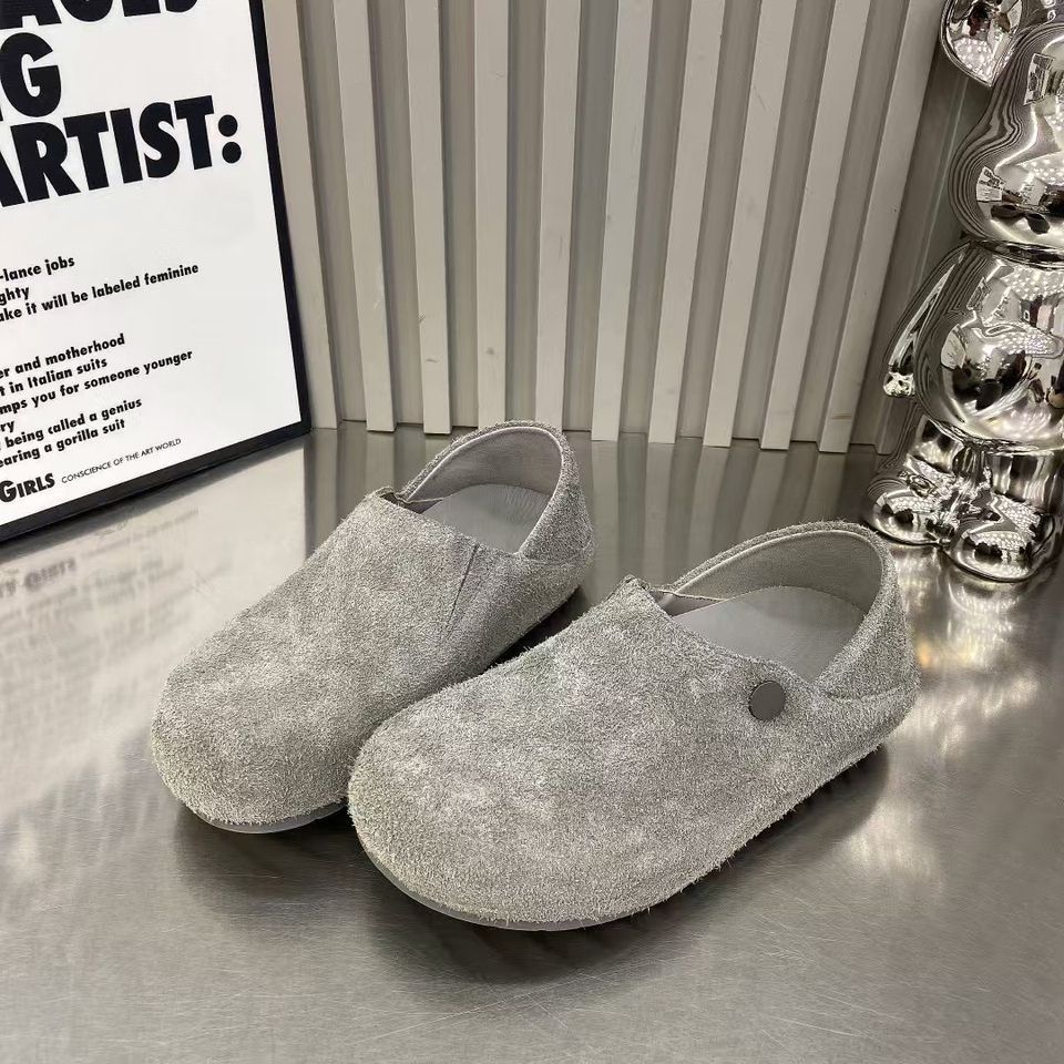 Women’s Birken-Style Loafers – Slip-On Two-Way Suede Casual Shoes