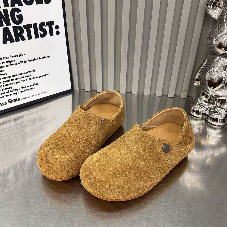 Women’s Birken-Style Loafers – Slip-On Two-Way Suede Casual Shoes