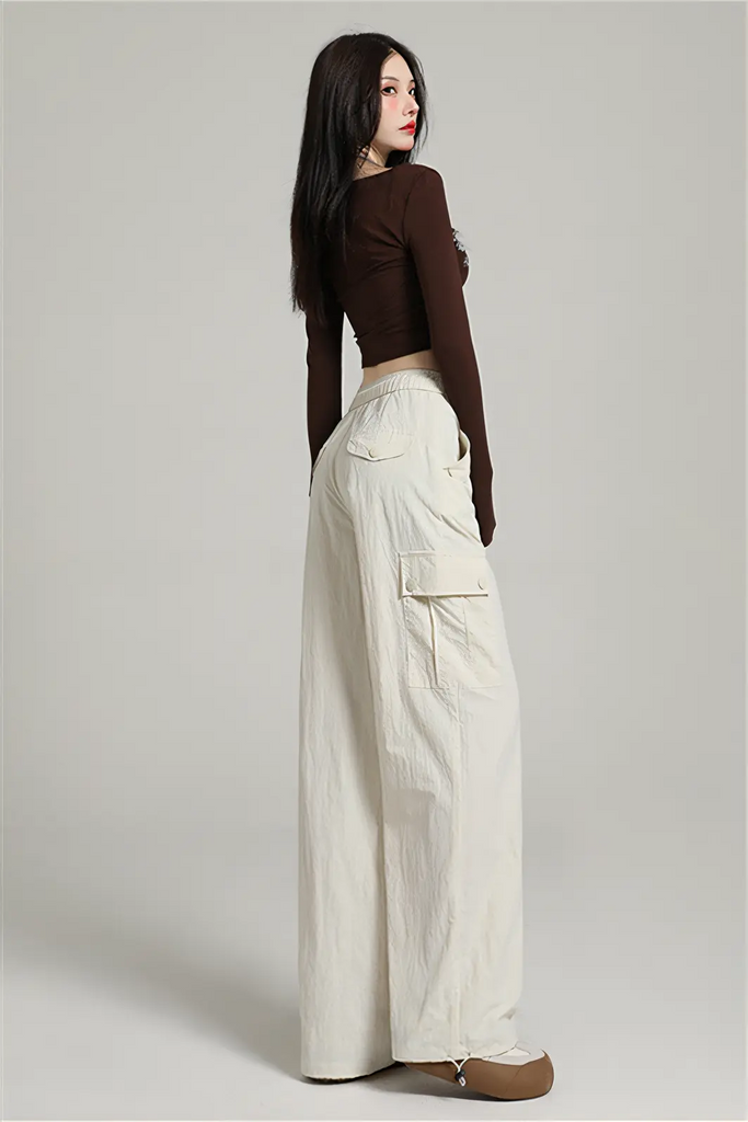 Women’s High-Waist Cargo-Inspired Wide-Leg Pants – Lightweight Quick-Dry Trousers (Summer 2025)