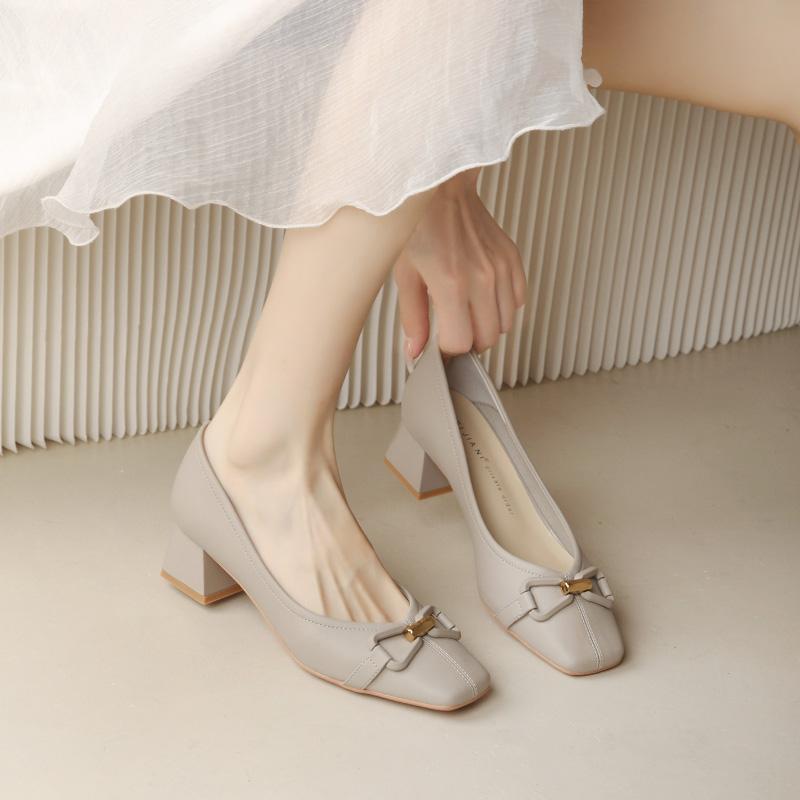 Women’s Mid-Heel Mary Jane Pumps – Square Toe, Chunky Heel Work Shoes