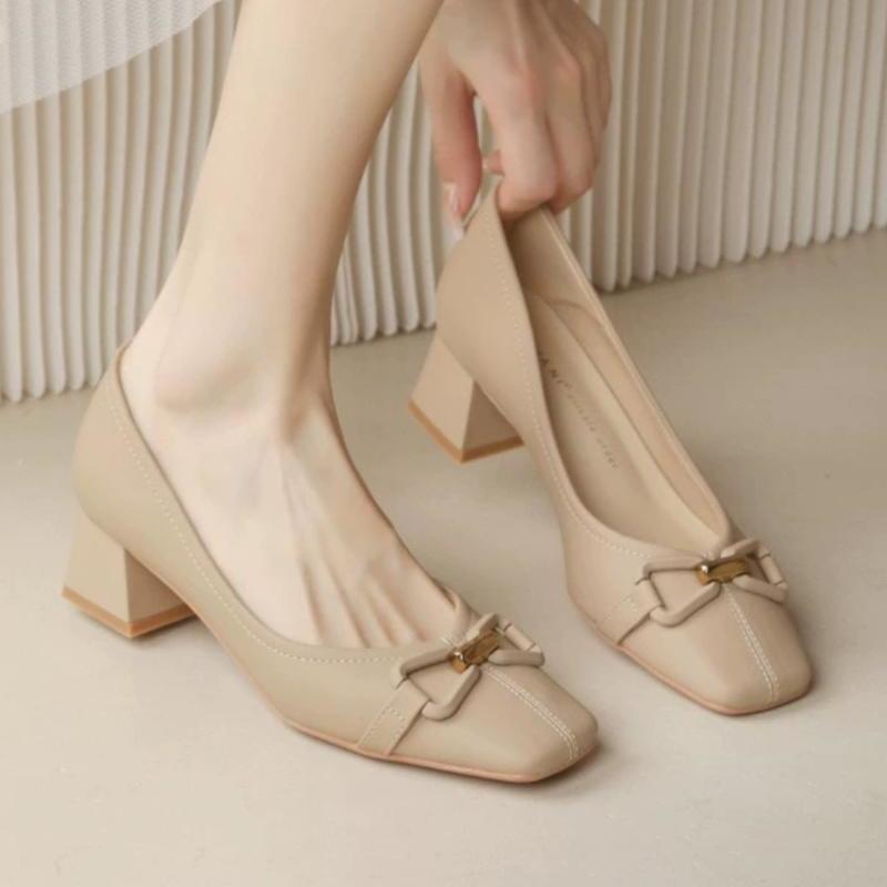 Women’s Mid-Heel Mary Jane Pumps – Square Toe, Chunky Heel Work Shoes