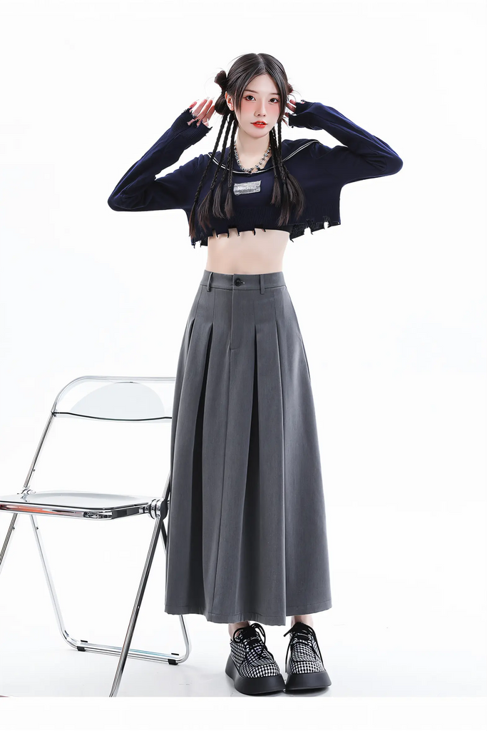 Women’s Midi Pleated Skirt – High-Waist A-Line Skirt 2025 Autumn/Winter