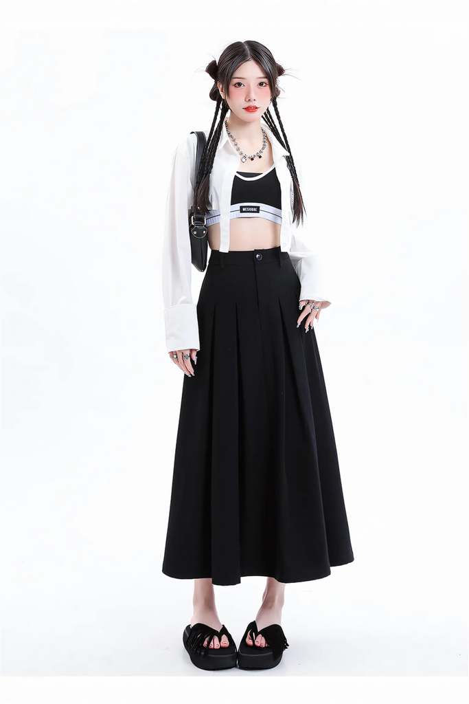 Women’s Midi Pleated Skirt – High-Waist A-Line Skirt 2025 Autumn/Winter