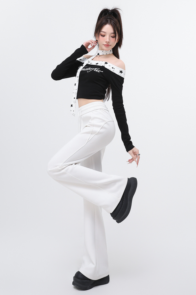 Women’s Coffee Flared Yoga Pants – High-Waist Slimming Casual Sweatpants