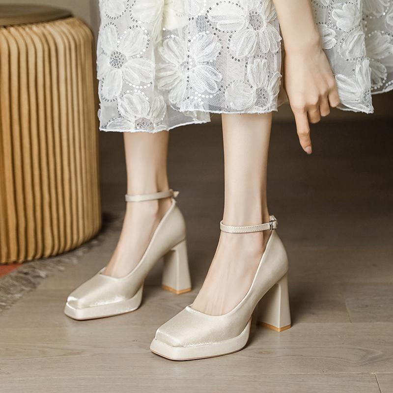 Women’s Mary Jane Platform Heels – Chunky Heel Bridal & Bridesmaid Pumps