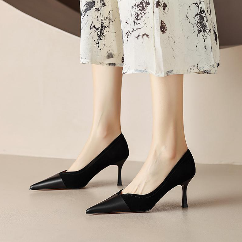 Women’s Pointed-Toe V-Cut Pumps – Slimming Stiletto Heels