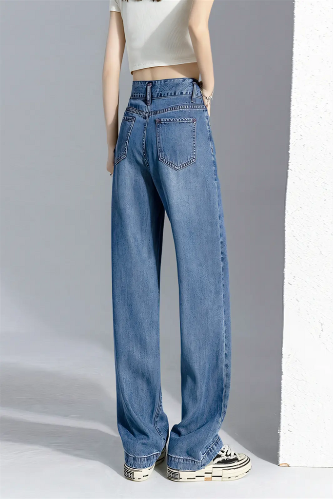 Women’s Premium Tencel Denim Straight-Leg Jeans – Slim Fit, Relaxed Drape