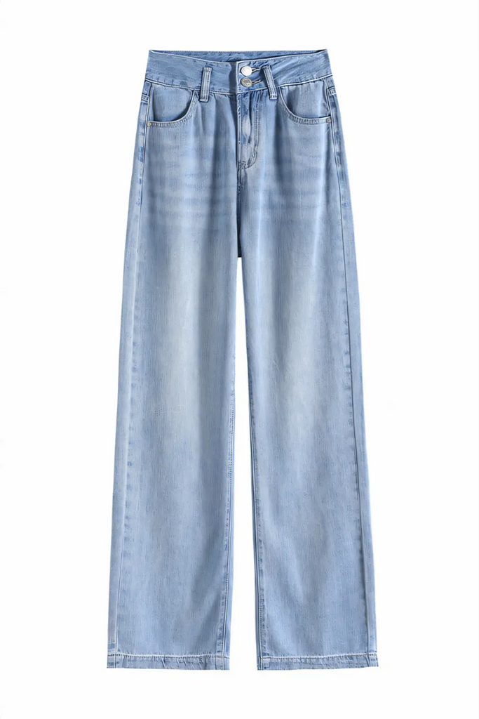 Women’s Premium Tencel Denim Straight-Leg Jeans – Slim Fit, Relaxed Drape