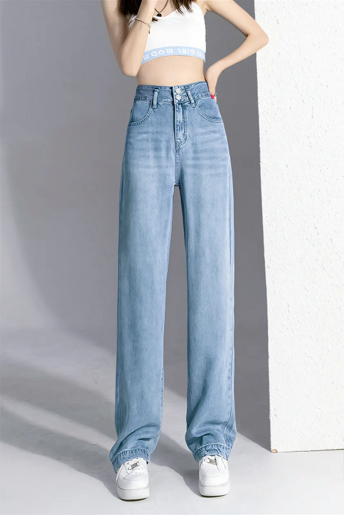 Women’s Premium Tencel Denim Straight-Leg Jeans – Slim Fit, Relaxed Drape