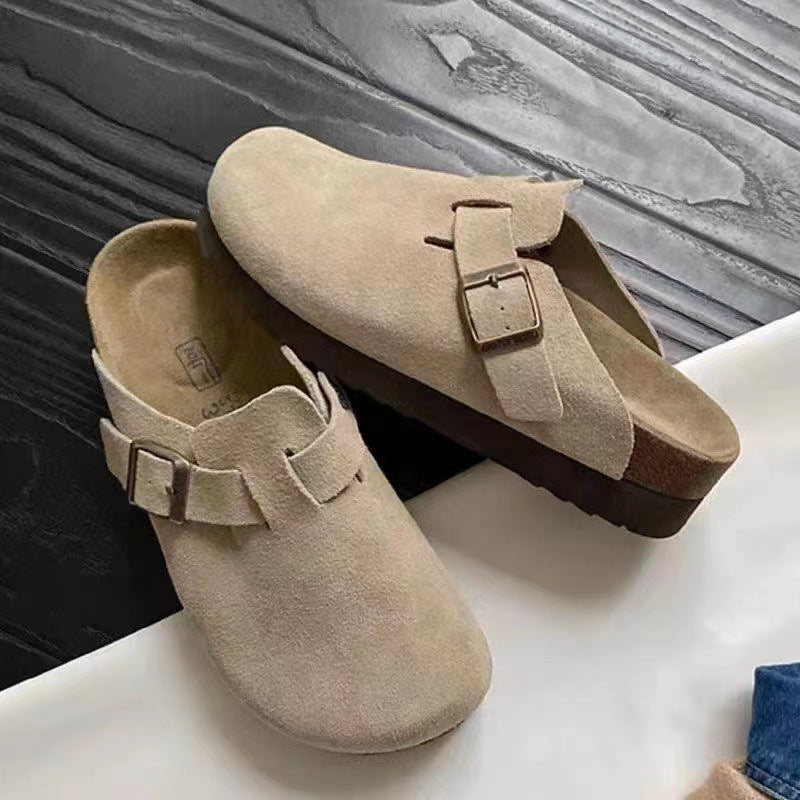Women’s Bow Mule Flats – Closed-Toe Slip-On Summer Sandals