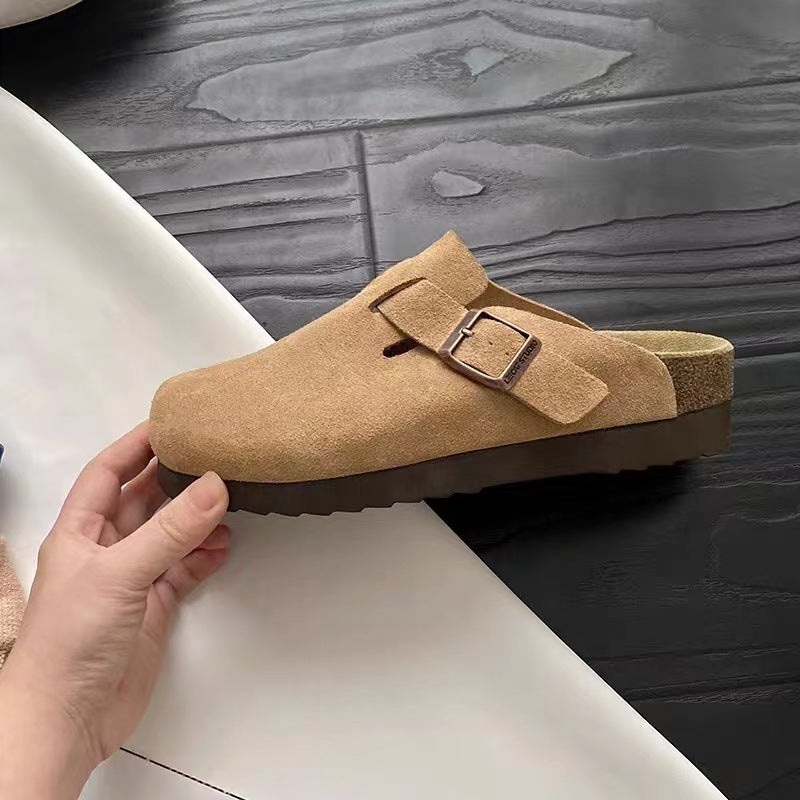 Women’s Bow Mule Flats – Closed-Toe Slip-On Summer Sandals
