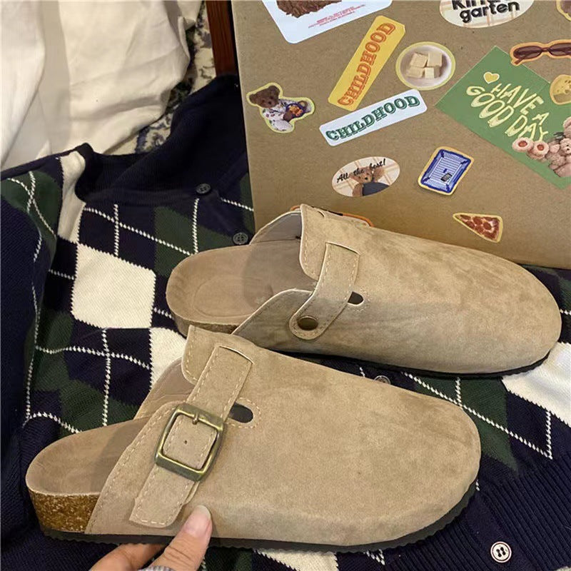 Women’s Bow Mule Flats – Closed-Toe Slip-On Summer Sandals