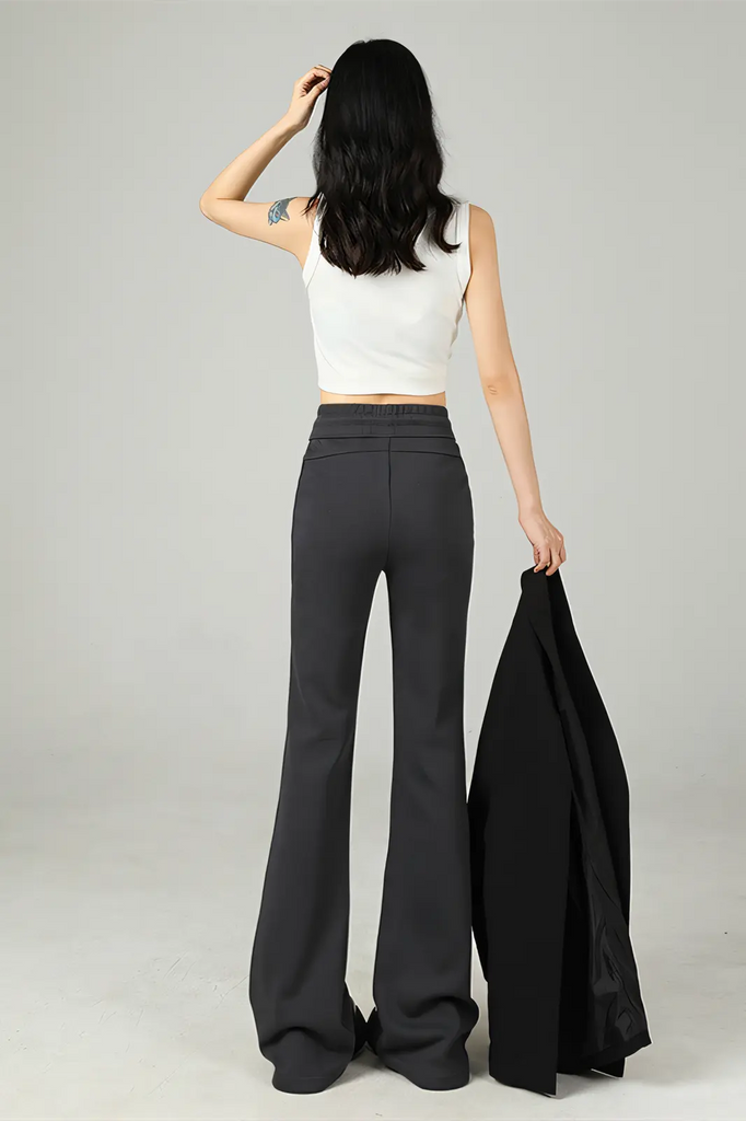 Women’s Vintage Cement Gray Flared Sweatpants – Cotton Yoga & Lounge Pants