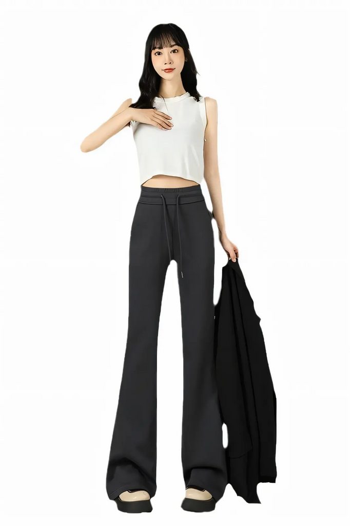 Women’s Vintage Cement Gray Flared Sweatpants – Cotton Yoga & Lounge Pants