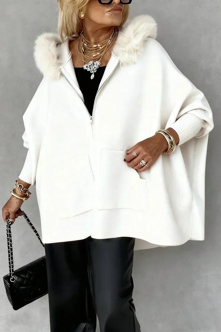 Women's solid color casual coat with fur collar 🔥 Plenty of stock, buy now!
