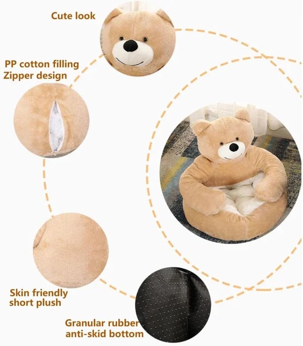 🐶🐱 Teddy bear pillow cat and dog beds