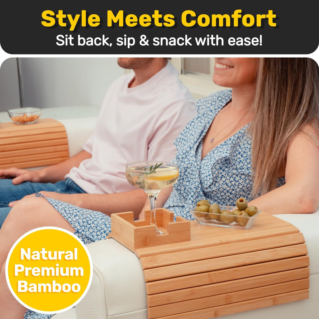 💥Bamboo Couch Cup Holder – Your Sofa’s Best Friend