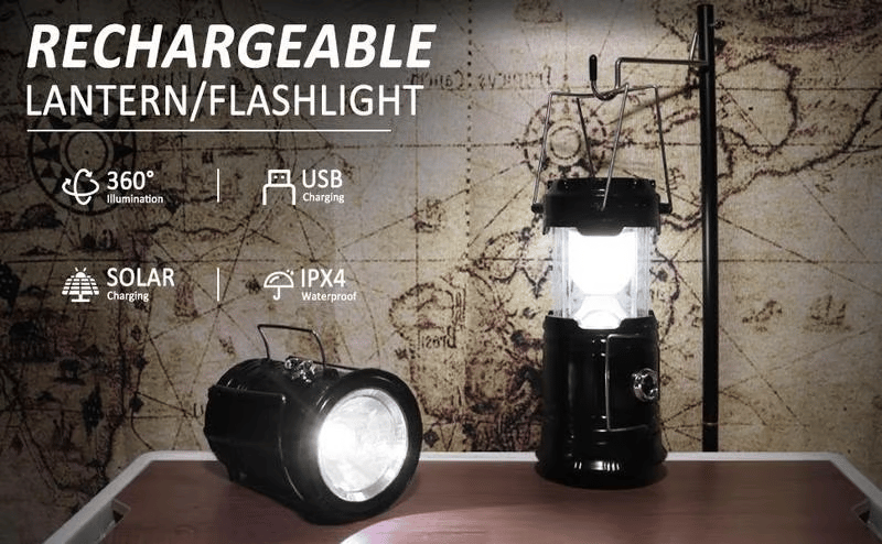 Collapsible LED Camping Lanterns Lightweight Waterproof Solar