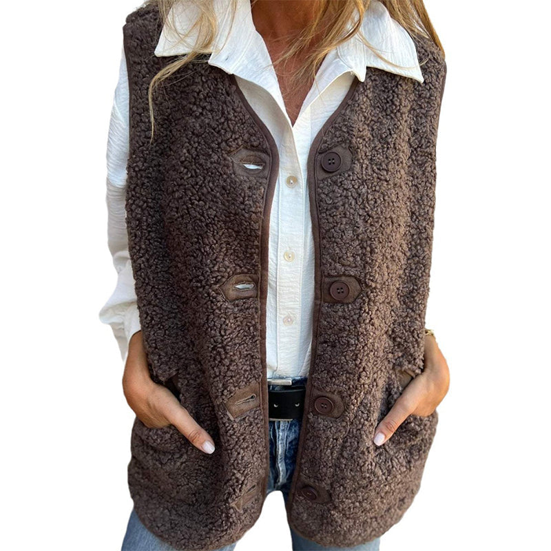 🎁 Women's Fall Button Down Short Warm Vest